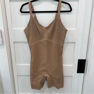 Honey Love Tan Shapewear Mid-Thigh Bodysuit L